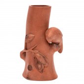 CHINESE YIXING BRUSH POT WITH