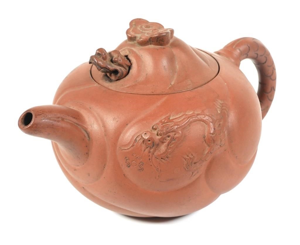 CHINESE YIXING DRAGON TEAPOT,