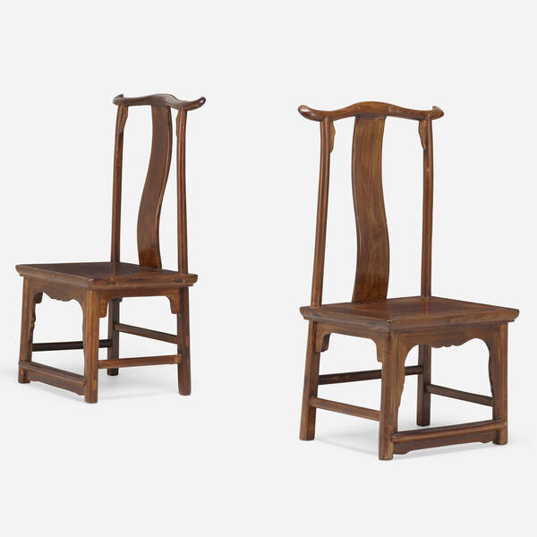 Chinese. Yoke back chairs, pair. c.