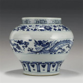 CHINESE YUAN DYNASTY BLUE AND