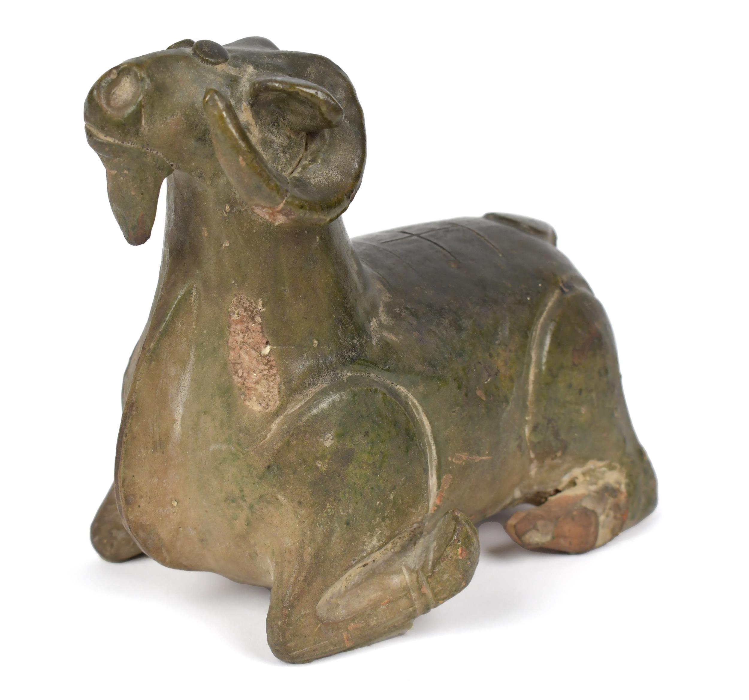 CHINESE YUE CELADON CERAMIC RAM.