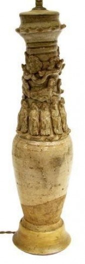 CHINESE YUE WARE STONEWARE VES
