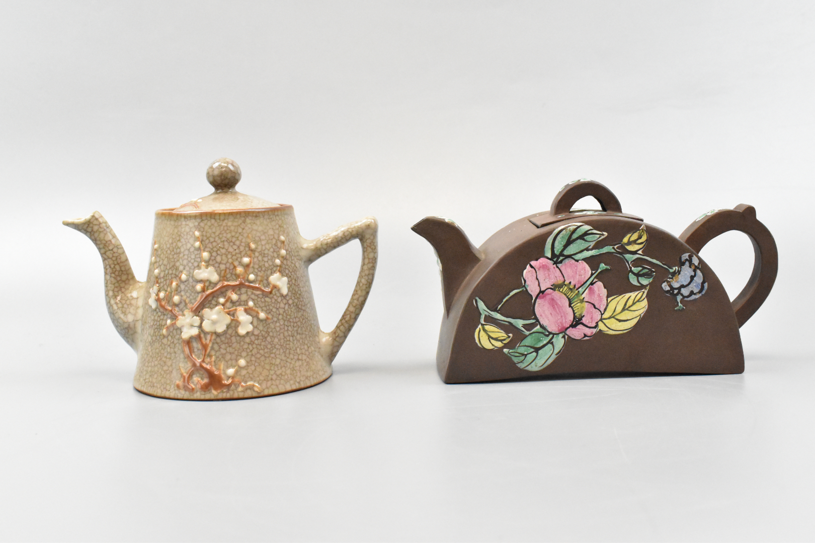 CHINESE ZISHA ENAMEL AND GE