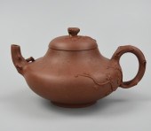 CHINESE ZISHA TEAPOT W/ BLOSSO
