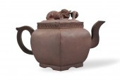 CHINESE ZISHA TEAPOT W/ FOO LI