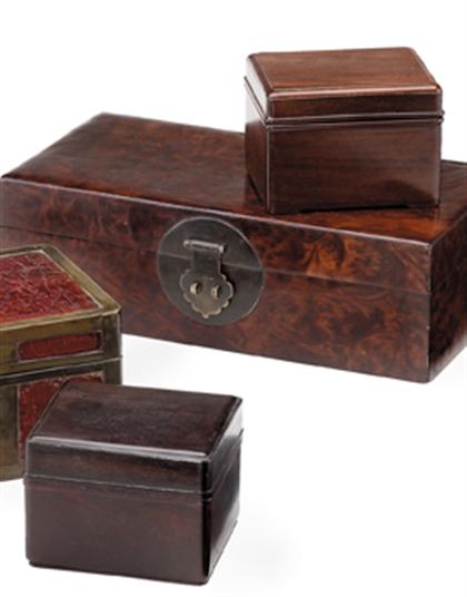 Chinese zitan and hongmu seal boxes