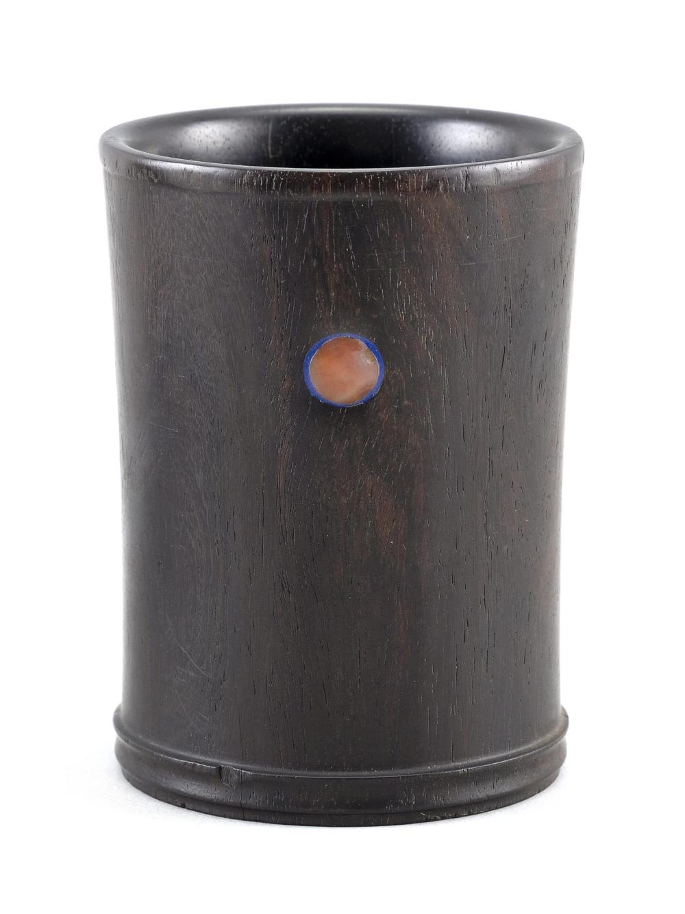 CHINESE ZITAN BRUSH POT 19TH