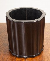 CHINESE ZITAN BRUSH POT, WITH