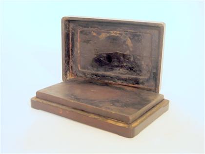 Chinese zitan cased duan inkstone