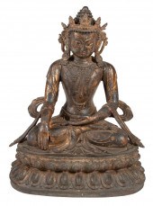 CHINESE/TIBETAN BRONZE FIGURE