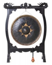 Chinese/Tibetan bronze gong on