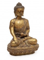 CHINESE/TIBETAN GILT BRONZE OF