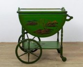 CHINOISERIE BAR CART WITH BUTL