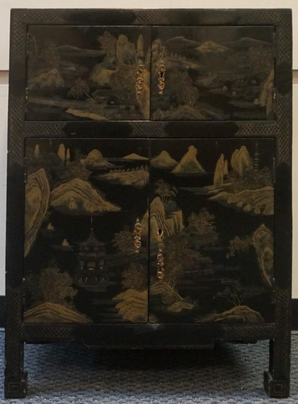 CHINOISERIE BLACK LACQUER AND