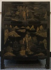 CHINOISERIE BLACK LACQUER AND