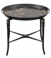 CHINOISERIE BLACK LACQUER OVAL