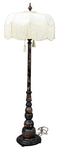 CHINOISERIE BLACK LACQUERED FLOOR