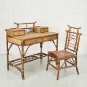 CHINOISERIE BURNT BAMBOO DESK