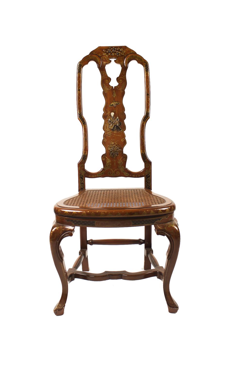 CHINOISERIE CANE SEAT SIDE