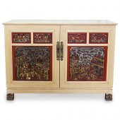 CHINOISERIE CARVED PANEL BUFFE
