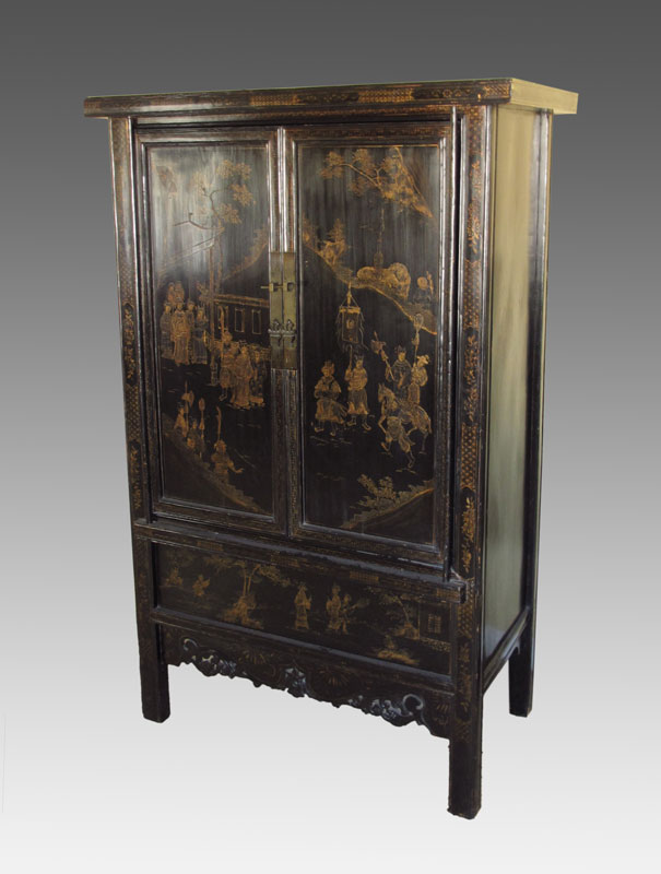 CHINOISERIE DECORATED 2 DOOR