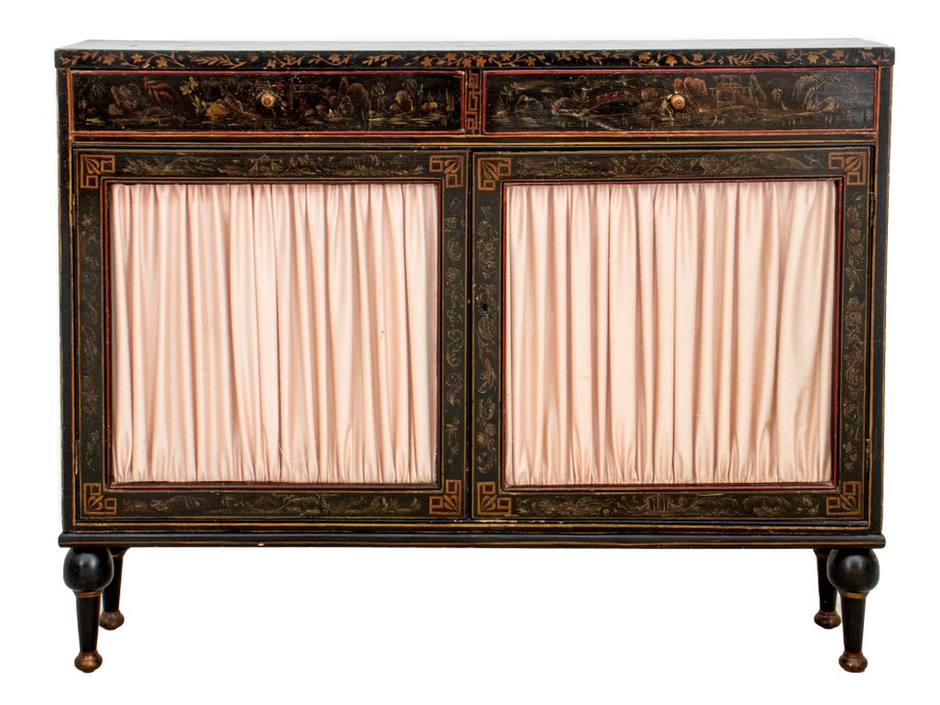 CHINOISERIE DECORATED BLACK LACQUER