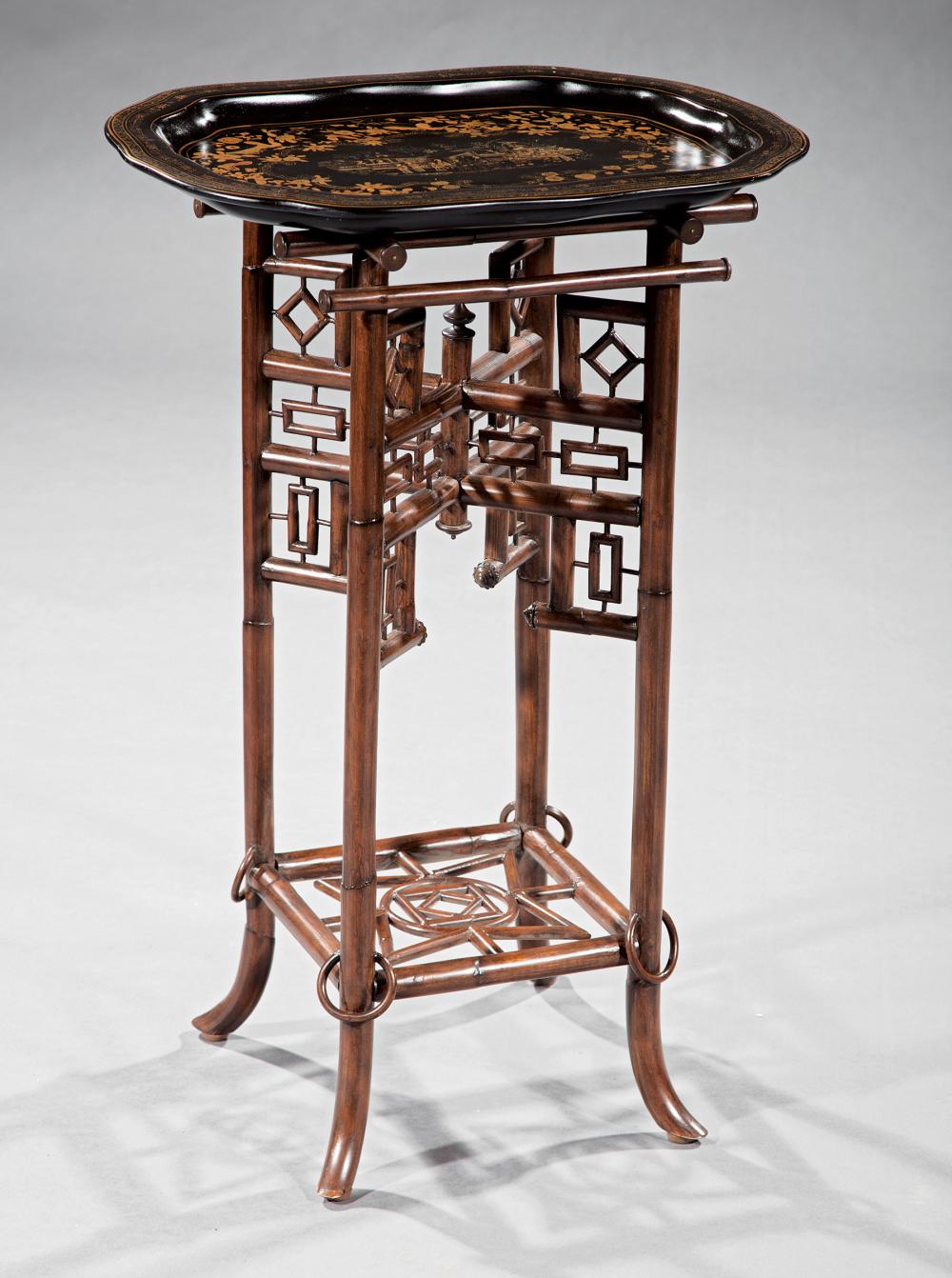 CHINOISERIE DECORATED BLACK LACQUER