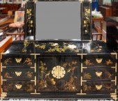 CHINOISERIE DECORATED BLACK LA
