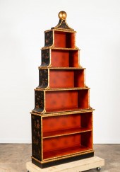 CHINOISERIE DECORATED BLACK PA