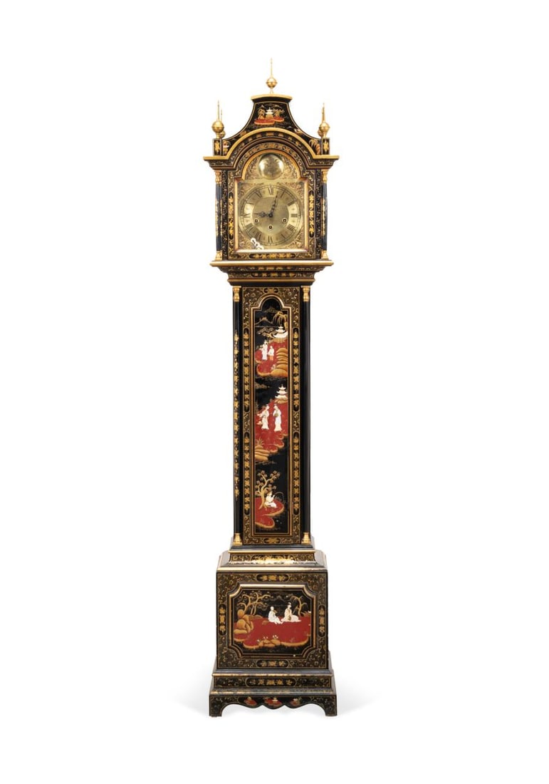 CHINOISERIE DECORATED BLACK TALL