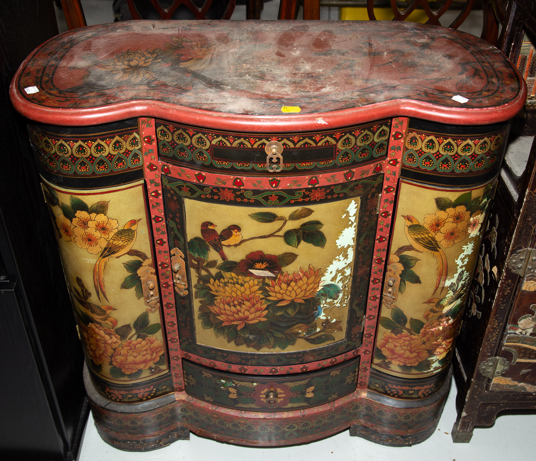 CHINOISERIE DECORATED BOW FRONT