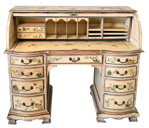 CHINOISERIE DECORATED CYLINDER ROLL