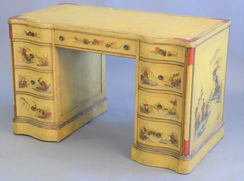 CHINOISERIE DECORATED KNEEHOLE DESK