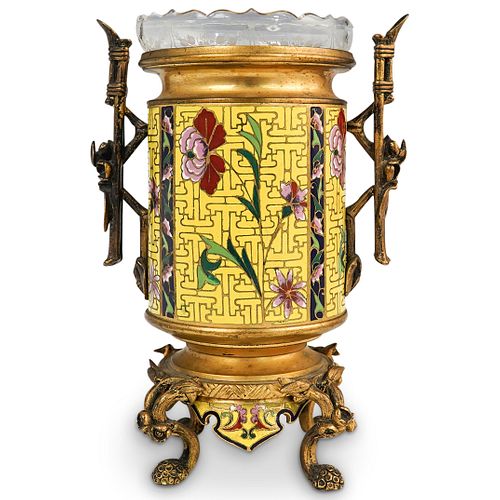 CHINOISERIE ENAMEL AND BRONZE