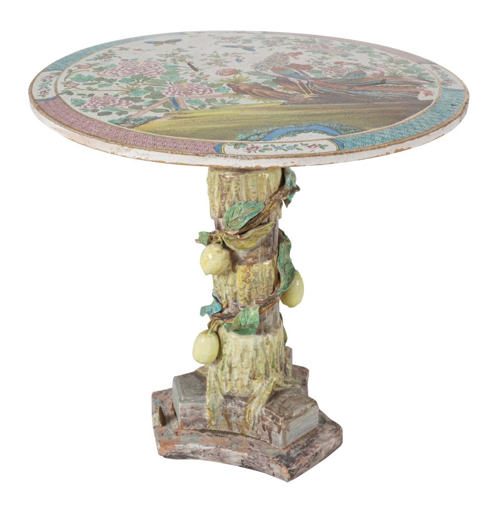 CHINOISERIE GLAZED CERAMIC SIDE