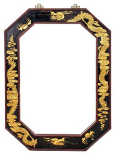 CHINOISERIE LACQUER AND GILT O