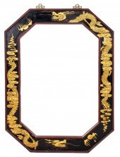 CHINOISERIE LACQUER AND GILT O