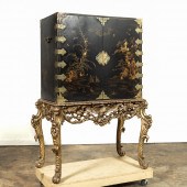 CHINOISERIE LACQUER CABINET ON