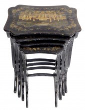 CHINOISERIE NESTING TABLES, 19