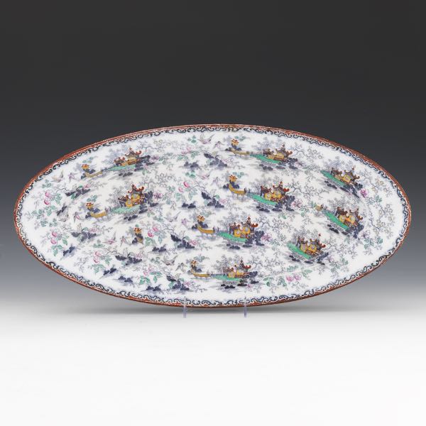 CHINOISERIE OVOID PORCELAIN PLATTER