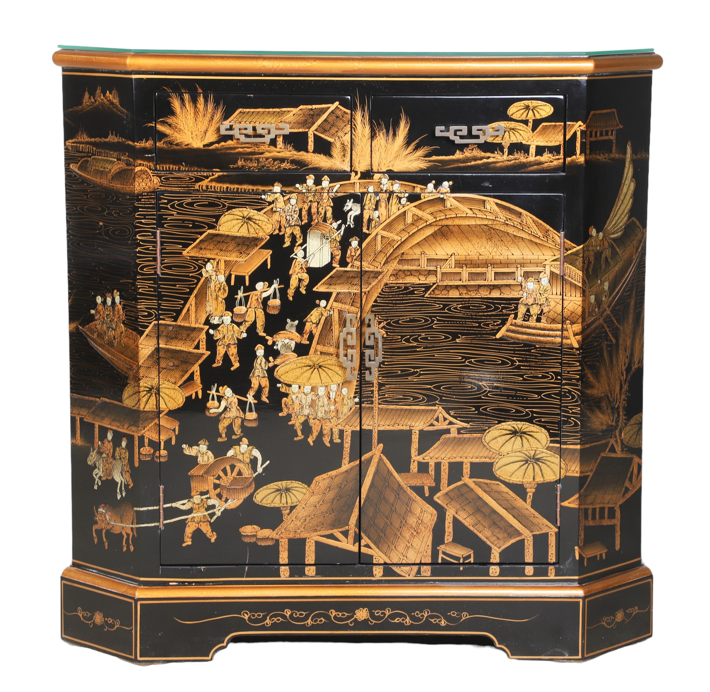 Chinoiserie paint decorated