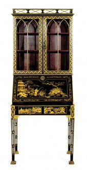 Chinoiserie paint-decorated se