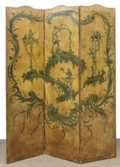 CHINOISERIE PAINTED THREE-PANE