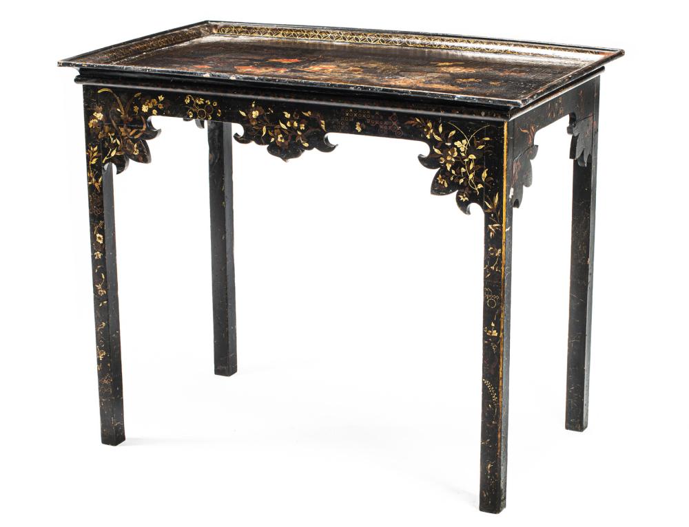 CHINOISERIE PARCEL GILT, EBONIZED
