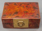 CHINOISERIE RED LACQUER STORAG