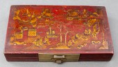 CHINOISERIE RED LACQUER STORAG
