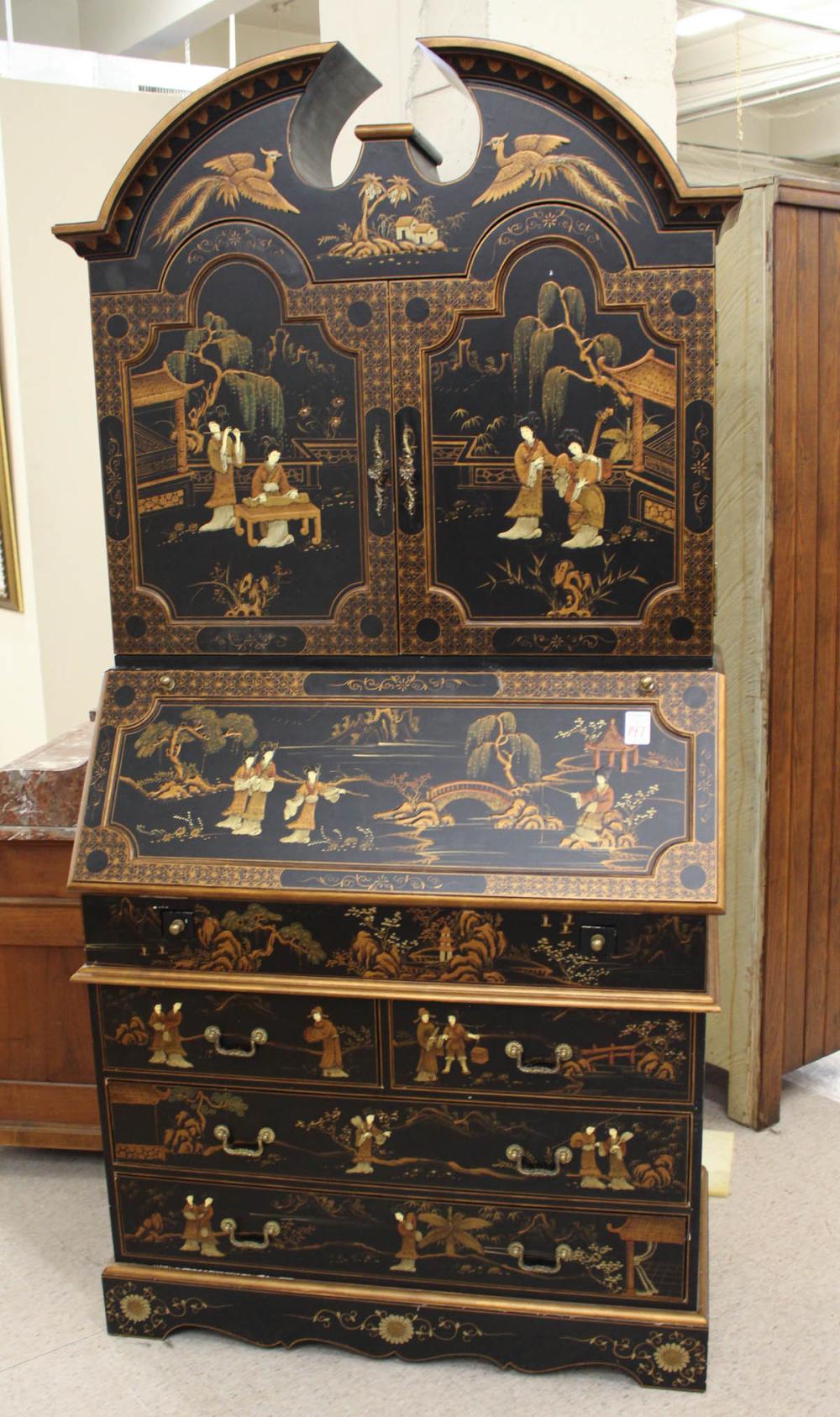 CHINOISERIE SECRETARY IN TWO