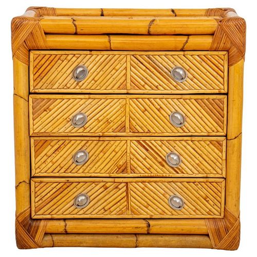 CHINOISERIE STYLE BAMBOO AND RATTAN