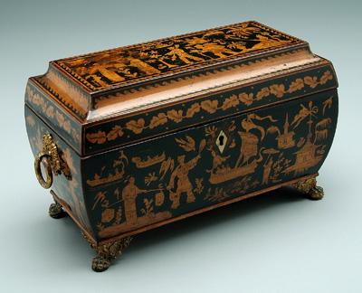 Chinoiserie tea box, fine black