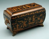 Chinoiserie tea box, fine blac